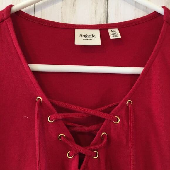 Red Long Sleeve with gold accent on front ties - Picture 7 of 12